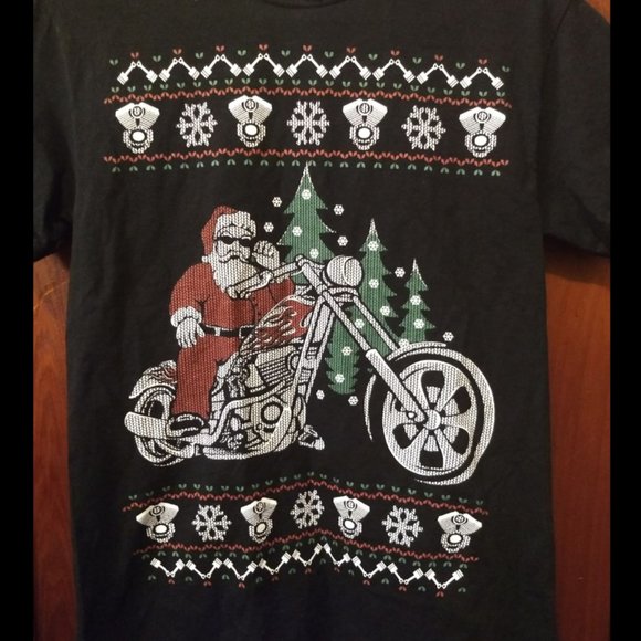 biker santa shirt